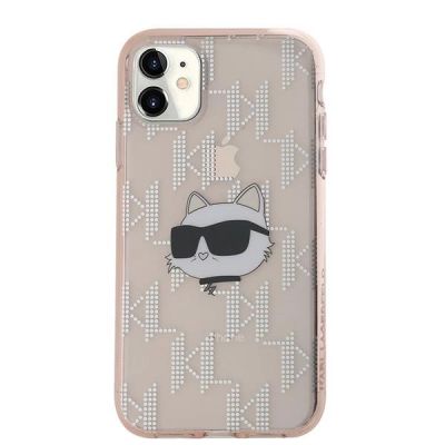 3. Etui Karl Lagerfeld IML Choupette Head & Monogram na iPhone 11 / Xr - różowe