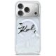 3. Etui Karl Lagerfeld Liquid Glitter Karl Script Logo MagSafe na iPhone 17 Pro - przezroczyste