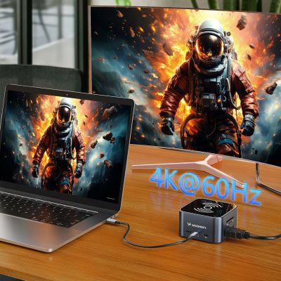 8. Hub USB-C 12 w 1 Wozinsky WHBC09Y8S wielofunkcyjny,z funkcją ładowania bezprzewodowego, aluminiowy, z kablem 15 cm - szary