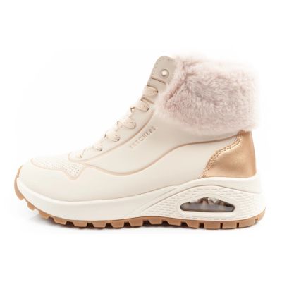 2. Skechers Uno Rugged buty sportowe damskie botki ocieplane zimowe beżowe