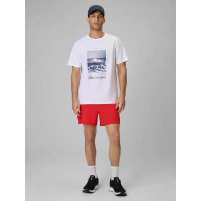4. T-shirt regular z nadrukiem męski 4F 4FWSS26TTSHM2783-10S