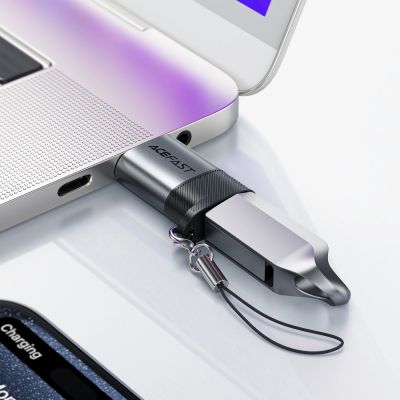 6. Adapter USB Acefast J8 USB-C - USB-A - szary