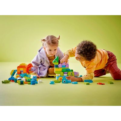 7. LEGO DUPLO 10451 3w1 Dinozaury na kółkach