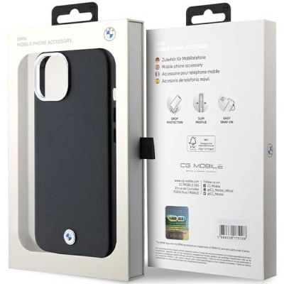 8. Etui BMW Signature Wrapped Metal MagSafe na iPhone 15 / 14 / 13 - czarne