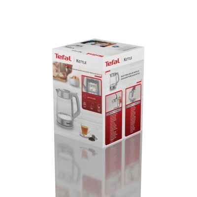 11. Tefal Glass Kettle KI605B30 czajnik elektryczny 1,7 l 2200 W Szary, Srebrny, Przezroczysty