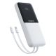 Powerbank Baseus Lipow 10000mAh 22,5W z dwoma wbudowanymi kablami (z kablem Baseus Simple USB-A - USB-C 3A 20cm) - biały