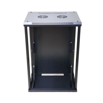 2. Extralink-szafa wisz 19" 18U 600mm d.szklane czarna
