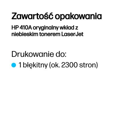 8. HP 410A oryginalny wkład z niebieskim tonerem LaserJet