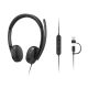 6. Przewodowy zestaw słuchawkowy VoIP Lenovo 5000 z mikrofonem, USB A/C, Czarny