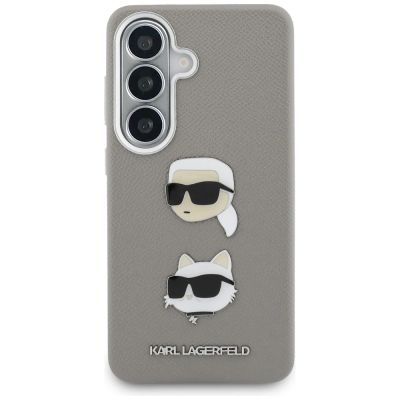 3. Etui Karl Lagerfeld Saffiano Double Heads Metal na Samsung Galaxy S26 - srebrne
