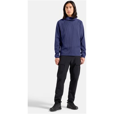 Bluza z kapturem Odlo Mid layer hoody CUBIC niebieska