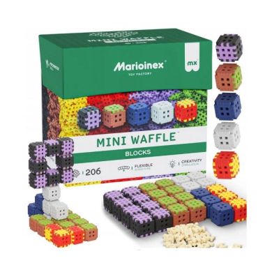 4. Klocki konstrukcyjne Marioinex Mini Waffle, 206 elementów