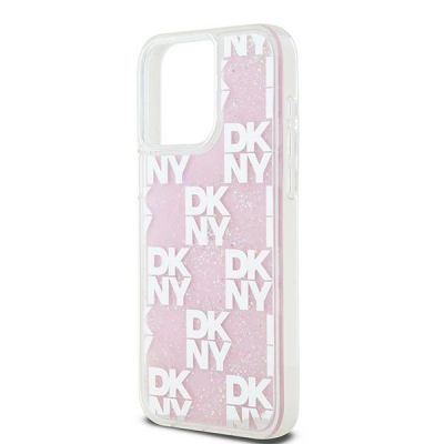 6. Etui DKNY Liquid Glitter Multilogo na iPhone 15 Pro Max - różowe