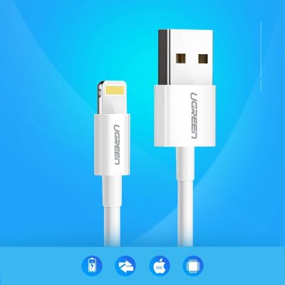 3. Kabel Ugreen US155 20728 USB-A / Lightning MFi 2.4A 1m - biały