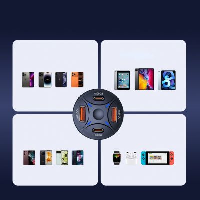 9. Ładowarka samochodowa Wozinsky WLS-04 60W 2xUSB-C 2xUSB-A - czarna