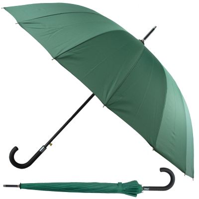PARASOL DŁUGI PÓŁAUTOMATYCZNY 16 ŻEBER ZIELONY SEMI LINE