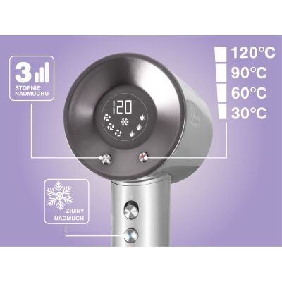 14. ELDOM SUSZARKA DO WŁOSÓW HT280 1500 W WYŚW.LED