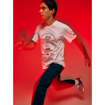 6. T-shirt regular z nadrukiem męski 4F 4FRAW26TTSHM4470-10S