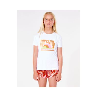 5. T-Shirt RIP CURL Surf Revival Tee - Girl - biały