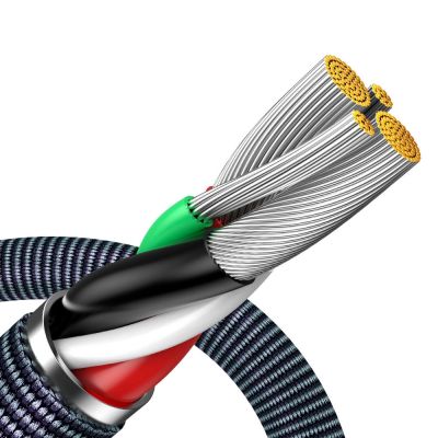 4. Baseus Crystal Shine Series kabel przewód USB do szybkiego ładowania i transferu danych USB Typ A - Lightning 2,4A 1,2m czarny (CAJY000001)