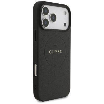4. Etui Guess Grained Ring MagSafe do iPhone 17 Pro Max - czarne