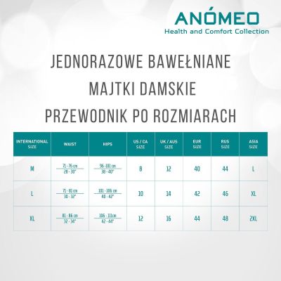5. BIELIZNA JEDNORAZOWA DAMSKA ANOMEO (BAWEŁNIANA) XL - 6SZT