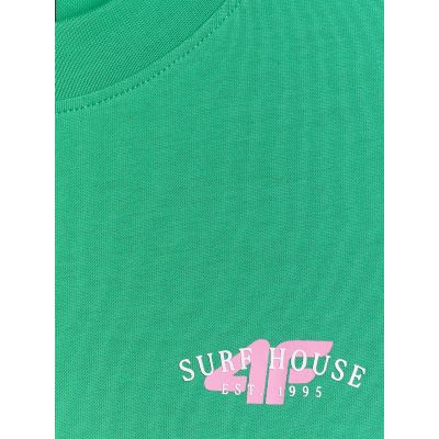 7. T-shirt loose z nadrukiem damski 4F 4FRSS26TTSHF4516-42S