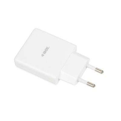 4. IBOX ŁADOWARKA UNIWERSALNA C-43 GAN PD30W SLIM USB A+C WHITE