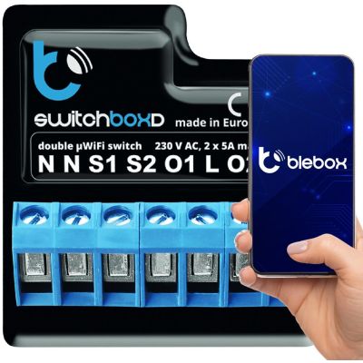 2. BLEBOX switchboxD - PODWÓJNY WYŁACZNIK 230V