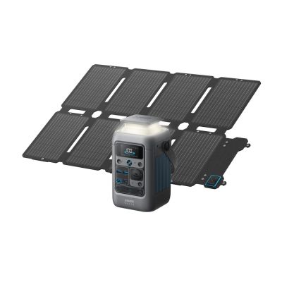2. Zestaw Przenośna stacja zasilania Anker Solix C300X DC 288Wh 300W + Panel solarny PS60 60W