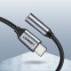 8. Ugreen przejściówka do słuchawek z 3,5 mm mini jack na USB Typ C 10 cm szary (30632)