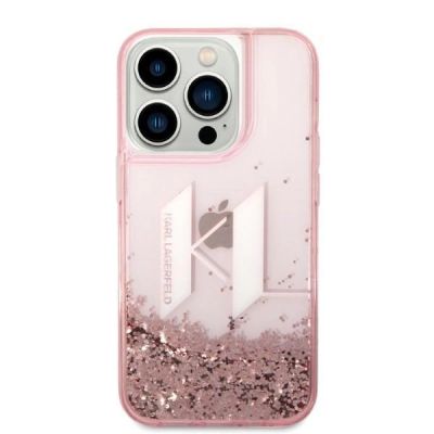 3. Etui Karl Lagerfeld Liquid Glitter Big KL na iPhone 14 Pro Max 6,7" - różowe