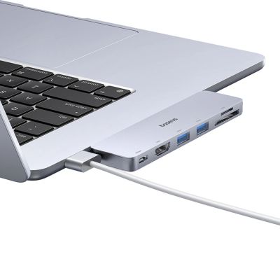 5. Hub USB Baseus UltraJoy Series 6w1 USB-C 40 Gb/s USB 3.0 HDMI 4K z czytnikiem SD i microSD - szary