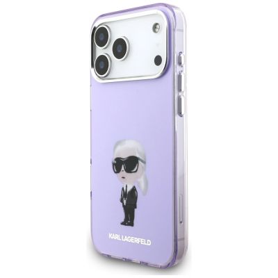 2. Etui Karl Lagerfeld IML Aquarelle Karl & Choupette & Logo MagSafe na iPhone 17 Pro Max - fioletowe