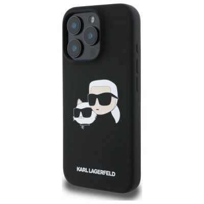 2. Etui Karl Lagerfeld Silicone nauble Heads Print MagSafe na iPhone 16 Pro - czarne