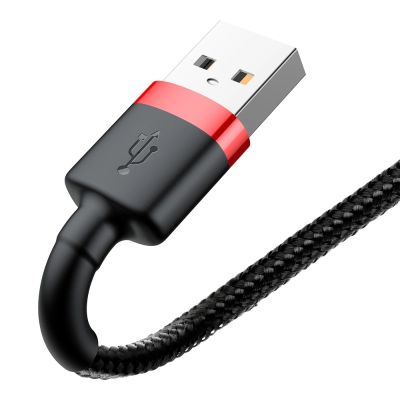 4. Kabel Baseus Cafule USB-A / Lightning 2.4A QC 3.0 1 m - czarno-czerwony