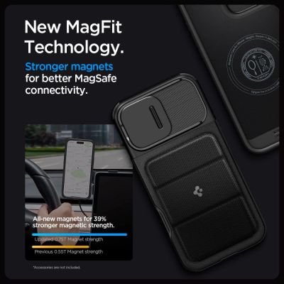 12. Etui Spigen Optik Armor Mag z MagSafe na iPhone 16 Pro Max - czarne