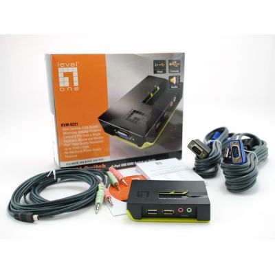 4. LevelOne KVM-0221 przełącznik KVM Czarny, Zielony