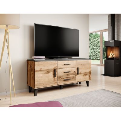 4. Komoda LOTTA 150 2D3S wotan + czarny mat