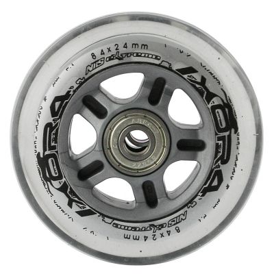 19. PU 84x24 82A PRZEZROCZYSTE (4 szt.) + ABEC-7 CHROME (8 szt.) ZESTAW NILS EXTREME