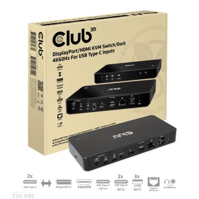 2. CLUB3D CSV-1585 przełącznik KVM Czarny