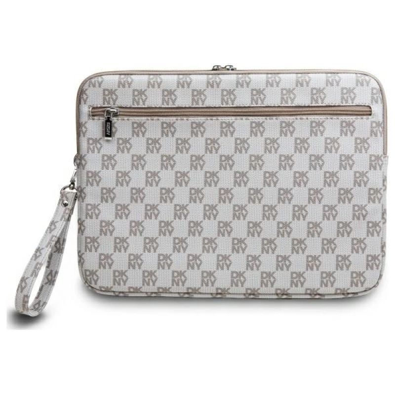 3. Pokrowiec na laptopa DKNY Sleeve Checkered Pattern Printed Stripes 14" - beżowy