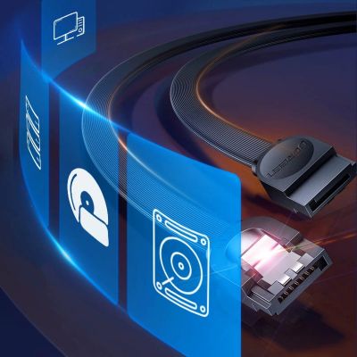 12. UGREEN kabel SATA 3.0 0.5m czarny (US217)