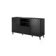 Komoda ABETO 150x42x82 czarny/czarny połysk