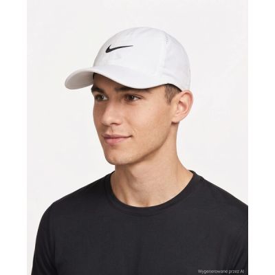 2. Nike czapka męska z daszkiem Dri-FIT Club biała sportowa lekka