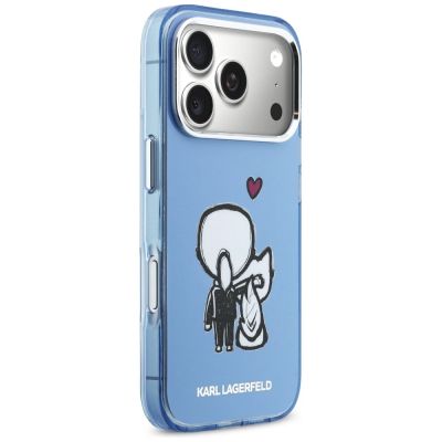 4. Etui Karl Lagerfeld Karl & Choupette Back MagSafe na iPhone 17 Pro - niebieskie