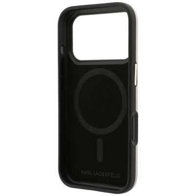 7. Etui Karl Lagerfeld Grained with Resin Signature Logo MagSafe na iPhone 18 Pro / 17 Pro - różowe