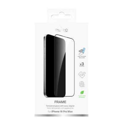 7. Szkło hartowane Puro Frame Tempered Glass z ramką do iPhone 16 Pro Max