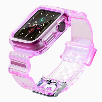 2. Silikonowa opaska pasek bransoleta bransoletka etui Strap Light Set do zegarka Apple Watch 40 mm - czerwona