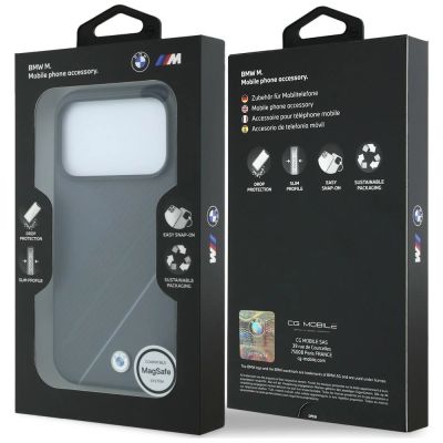 8. Etui BMW M Tire Track with Silver Line MagSafe na iPhone 18 Pro Max / 17 Pro Max - grafitowe